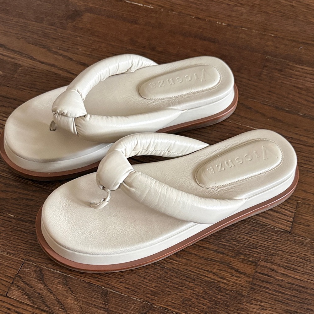 Anthropologie Vicenza Puffy Platform Flip-Flop Chunky Leather Sandals